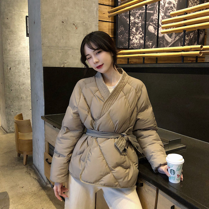 PENERAN  2021 New Design Women Winter Solid Sashes Coat Female Thick High Quality Students Outwear Sweet Women Jacket Plus Size