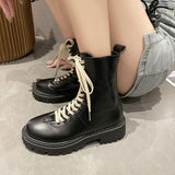 Black Martin Boots Short Women's Platform Autumn Winter New Shoes Harajuku Style All-match Rubber Fashion designer
