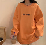 Spring Autumn Retro Letter Long Sleeve Women Hoodies Sweatshirts Harajuku Print Crewneck Vintage Soft Girl Clothes Chic Pullover