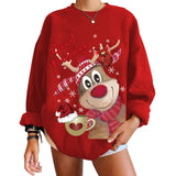 Christmas Gift Christmas Women Sweatshirts Christmas Reindeer Good Morning Print Funny Holiday Female Sweatshirt Cartoon Kawaii Tops Hoodie