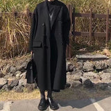 Woman Long Coat Fashion Korean Preppy Style Retro Versatile Windbreaker Casual Warm Woolen Coat Oversize 2021 Spring Women Coat