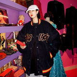 Peneran Hippie Vintage Baseball Jackets Corduroy Harajuku Oversize 90s Aesthetic Women Streetwear Retro Jacket Korean Fashion