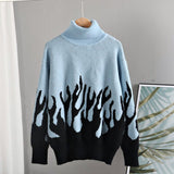 Christmas Gift  New Loose Autumn Winter Women Loose Sweater Fashion Knitted printing Pullover Top Warm Outwear Female Sweaters