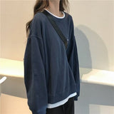 Peneran Spring New Harajuku Pullover Letter Oversized Sweatshirt Slim Round Neck Long Sleeve Women'S Sweatshirt Jacket