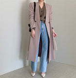Thanksgiving Day Gifts NEW 2022 New Fashion Casual Simple Classic Slim Long Suit Coat Chic Business Jacket Windbreaker Suit Collar Office Lady Coat