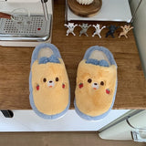 Peneran Cute Shy Strawberry Bear Slippers For Women Fashion Kawaii Fluffy Winter Warm Slipper Woman Cartoon Smiley Face  House Slippers