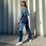 Christmas Gift Jeans For Women Patchwork High Waist Denim Jeans Vintage Straight Pants Long Loose Wide Leg Women Jeans Streetwear Jeans Mujer1111