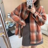 Thanksgiving Day Gifts NEW Winter Women Plus Size Warm Flannel Cotton Blouses Long Sleeve Thick Velvet Plaid Shirt Coats Fashion Outwear Tops