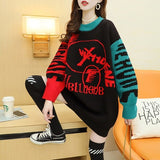 Graduation Gifts 2022 Autumn And Winter Mid-Length Style Sweater Women Loose Lazy Style New Fashion Retro Korean Letter Pullover Ladies Blouse