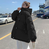 Christmas Gift Winter Women Parkas Coat Autumn Casual Loose Solid Oversized Thick Warm Padded Female Hooded Snow Jacket Parkas Coat Outwear