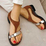 Thanksgiving Day Gifts  Women's Sandals Summer Shoes For Women 2022 Beach Low Heel Clip Toes Buckle Strap PU Leather Female Sandalias Ladies