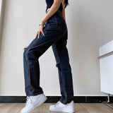Women's Jeans Large Size Boyfriend Jean Pants Female High Waist Mom Ripped Jeans 2022 Women Jeans Y2K Casual Stright Trousers