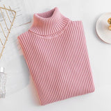 Women Casual Turtleneck Knitted Sweater Lady Winter Warm Fashion Korean Harajuku Elastic Long Sleeves Solid Pullovers Sweater 1029