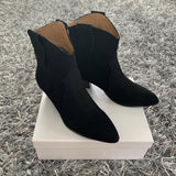 Graduation Gifts 2022 Winter Suede Ankle Boots Women High Quality Solid Chunky Heels Short Boots Slip On Classic Chelsea boots botas feminina