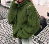 PENERAN  2022 Winter Y2k Oversize Turtleneck Knitted Women Sweaters Fashion Casual Long Sleeve Pullover Ladies Jumper Sweater