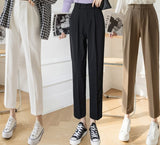 Peneran Fashion Female Pants Spring Straight Black White Khaki Trousers Suits Formal Casual S-XL New Women&#39;S Pants Harajuku