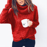 Graduation Gifts 2022 autumn winter Women Knitted Turtleneck Sweater Casual Soft polo-neck Jumper Fashion Loose Femme Elasticity Pullovers