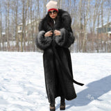 Winter Women Elegant Plus Size Faux Fur Coat Long Slim Thicken Warm Hairy Jacket Fashion Ladies Trendy Warm Outerwear