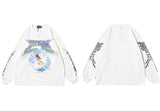 Peneran Women or Men Hip Hop Streetwear Angel Print T Shirt Harajuku Oversize TShirts Long Sleeve Fashion Large T-Shirt Cotton Tops Tees