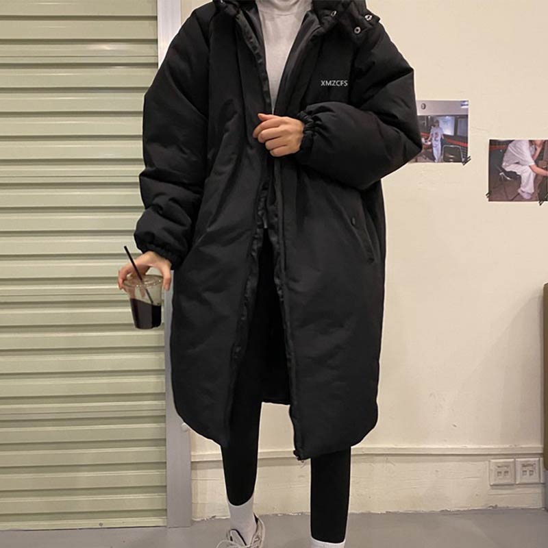 Long Cotton-padded Coat Parka Chic Jacket Women Oversized Coat Windbreaker Winter Clothes Women Black Coat Jacket