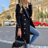 PENERAN  Faux Wool Blends Women Long Coats Trench Notch Collar Double Breasted Vintage Elegant Lady Plus Size Jackets Winter Outerwear