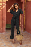 PENERAN Dot Print Ruffle V-Neck Jumpsuits Summer Women Casual Loose Homewear Vintage Short Sleeve Playsuits 2022 Boho Rompers Overalls