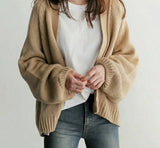 Peneran New Women's Cardigan Knitted Sweater Japanese Casual Loose Coat Winter Harajuku Solid Color Long Sleeve Female Tops