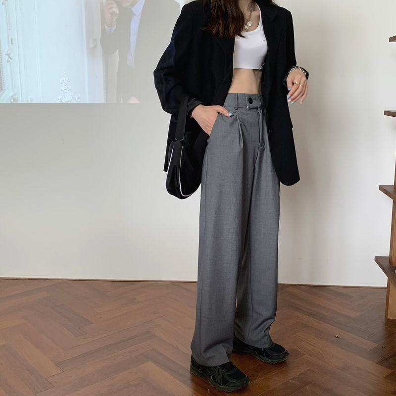 Casual Pants High Waist Plus Size 3XL New Fashion Korean Style Drape Loose Wide Leg Trousers Chic Mopping Female All-match Tide