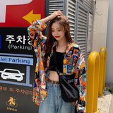 Peneran Blouses Women Printed Shirts Harajuku Vintage Style Blouse Chic Woman Blouse Long Sleeve Cardigan Fashion Spring