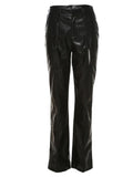 Christmas Gift Punk Style Women Pants Hipster Solid Faux PU Leather Middle Slit Street Trousers Unique Cool High Waist Slim Female Wear