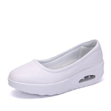 Peneran Women Sneakers Flats Loafers Sweet Shallow Comfort Moccasins Slip-On PU Platform Ladies Vulcanized Shoes Walking Sneakers