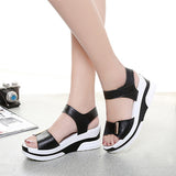Peneran New Fashion Style Casual Female Shoes Woman Summer Wedge Comfortable Sandals Ladies Flat Sandals Fashion Summer Wedges