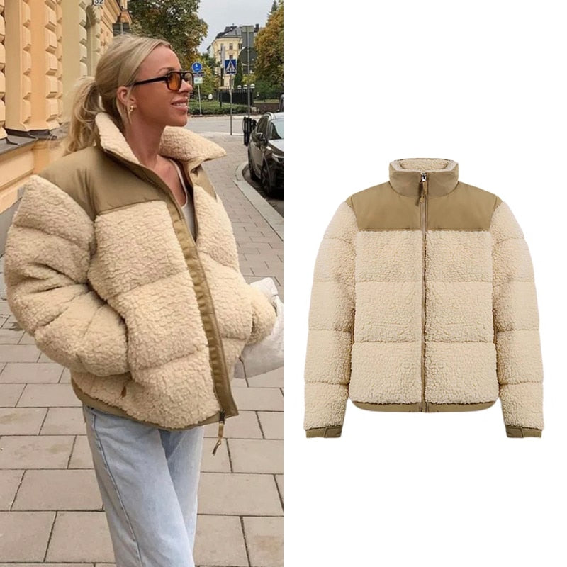 Winter Fleece Jacket Women Faux Shearling Outerwear Coats Female Suede Fur Jackets Coat Man Warm Thickened Lamb Puffer Jacket