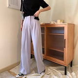 Women Pants High Waist Full Length Wide Leg Dress Pants Spring Summer Trousers Casual Streetwear *