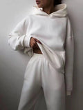 Peneran Winter Two Piece Sets Women Tracksuit Oversized Suit 2022 Autumn Trouser Suits Female Sweatshirt Solid Sports Hoodie Sportswear