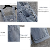 back to school Jeans autumn and winter clothes large size fat mm fashionable design sense overalls high waist loose overalls S-5xl200jin