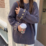 Peneran New Fall Winter Chic Loose Sweater Women Korean Fashion Long Sleeve Jumper Tops Student Thickened Knit Japanese Pullover