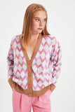 Peneran Jacquard Oversize Knitwear Cardigan TWOAW22HI0562