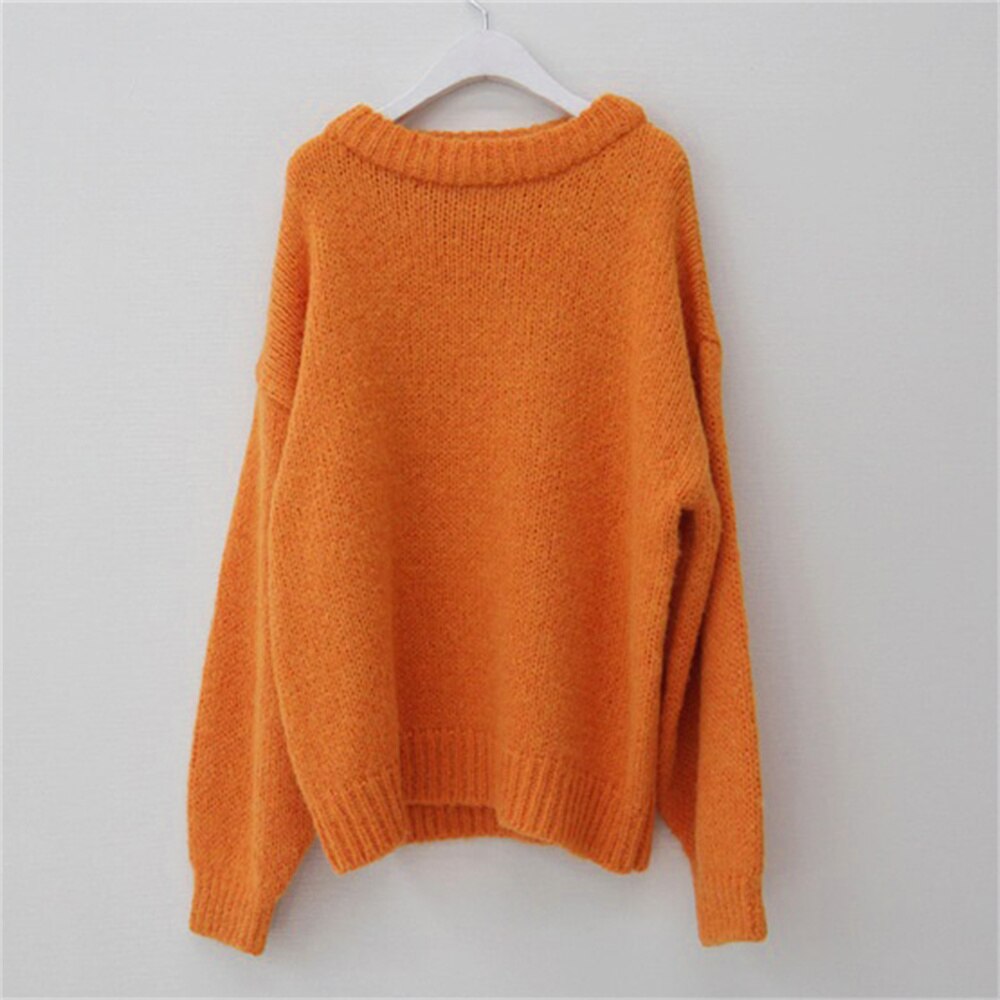 Peneran 10 Colors Pink Women Sweater Womens Winter Sweaters Pullover Female Knitting Overszie Long Sleeve Loose Knitted Outerwear White