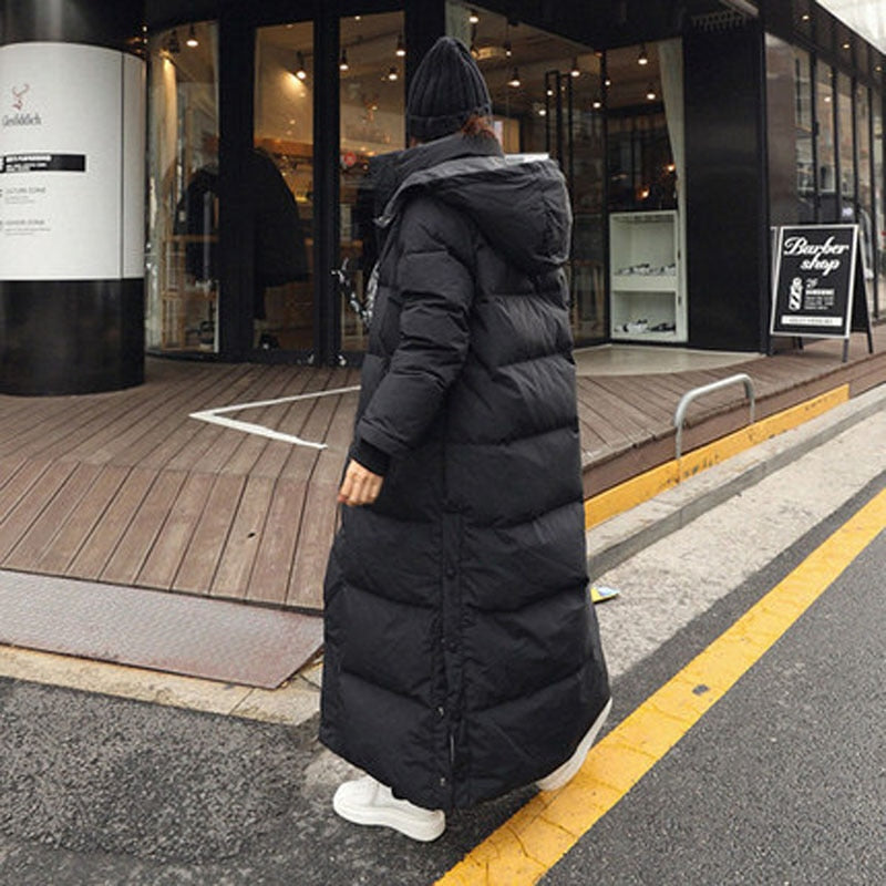 Thanksgiving Day Gifts Parka Coat Extra Maxi Long Winter Jacket Women Parkas Hooded Oversize Female Lady Windbreaker Overcoat Outwear Clothing Quilted