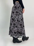 Peneran Sunny Y2k Floral Long Skirts Grey Fairycore Grunge Vintage Midi Skirts Women French Holiday Beach Outfits Women Punk Hippie