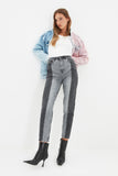 PENERAN Trendyol With Color Block High Bel Mom Jeans TWOAW22JE0463