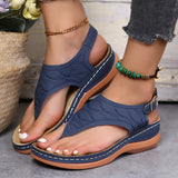 Peneran 2022 Summer Women Strap Sandals Women&#39;S Flats Open Toe Solid Casual Shoes Rome Wedges Thong Sandals Sexy Ladies Shoes