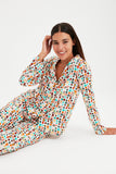 Trendyol Retro Pattern Woven Pajamas set THMAW22PT0272