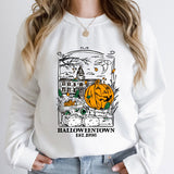 Peneran Halloween Costume Colored Halloweentown Est 1998 Sweatshirt Vintage Women Long Sleeve Jumper Pumpkin Halloween Pullovers