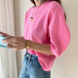 Peneran Summer T Shirt Women Cotton 2022 New Elasticity Woman Clothes Oversize Tops Pink White Tshirt Loose Maxi Female Short Sleeve Tee