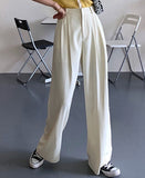 Peneran Summer Loose Pants Fashion High Waist Thin Wide-Leg Pants Women Simple Solid Black Casual Female Trousers Korean New 2022