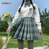 PENERAN Girl JK Skirts Summer 2022 Japanese School Uniform High Waist A-Line Plaid Skirt  Sexy Cute High Waist Pleated Mini  Plaid Skirt