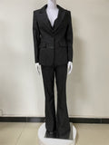 Peneran Fall outfits  2023 Women'S 3-Piece Suit Trousers Suit Diamond Glitter Fashion  Slim Blazer Bell-Bottoms Formal Suit High Quality
