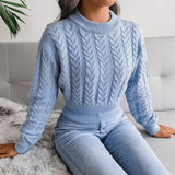 Black Fridays Sales Autumn Twist Knit Sweater Women Pullovers Winter New Waist Knitted Short Long Sleeve Sweater Women's Clothing  2022 Jumpers Tops